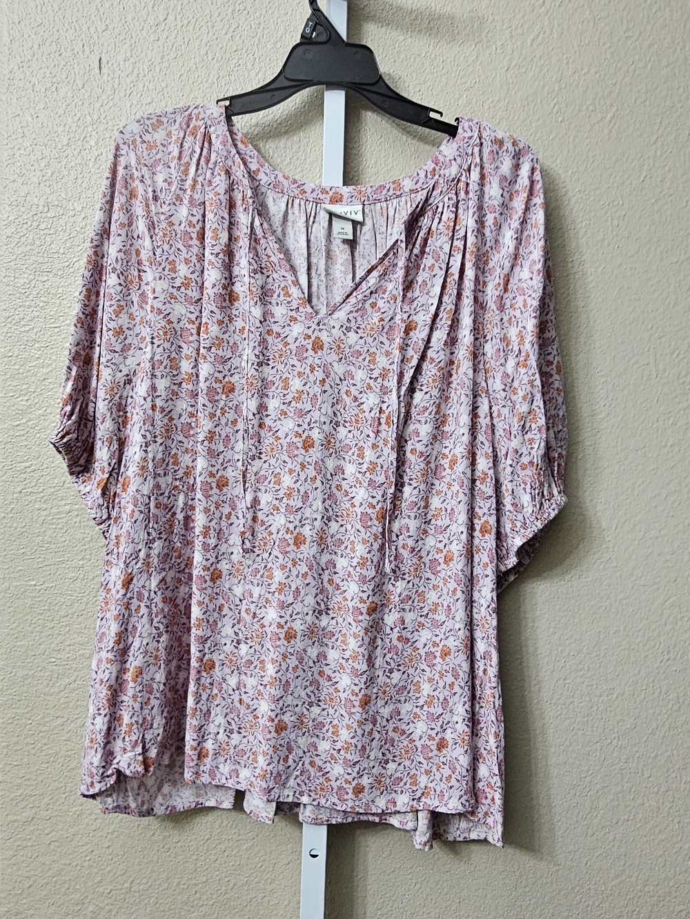 Ava & Viv Floral Peasant Blouse